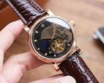 Patek Philippe Complications Skull Dial Brown Leather Strap Men's Watch 45mm